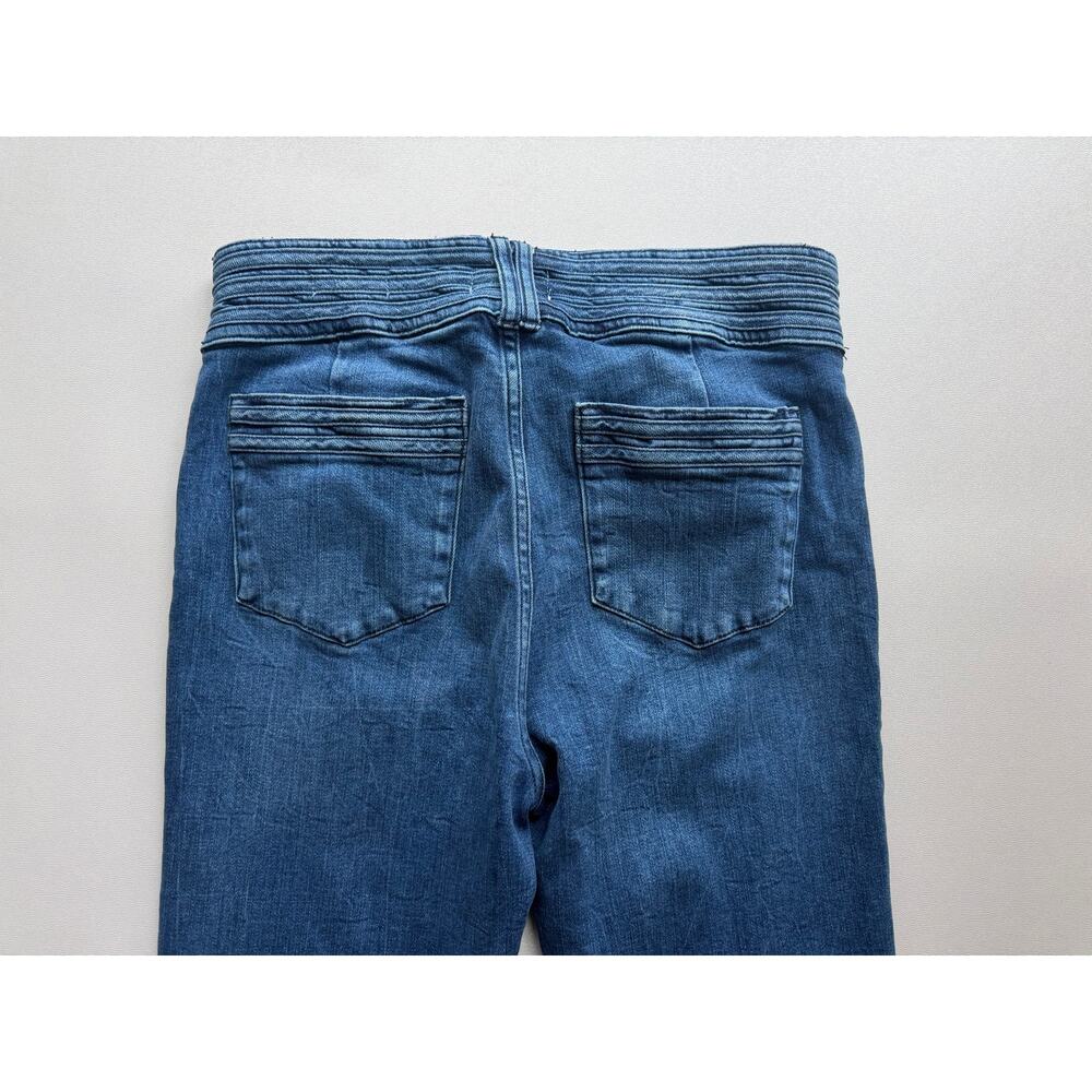 Frame Women's Medium Wash Blue Le High Flare Ruched Waistband Jeans Size 29 - Picture 7 of 13